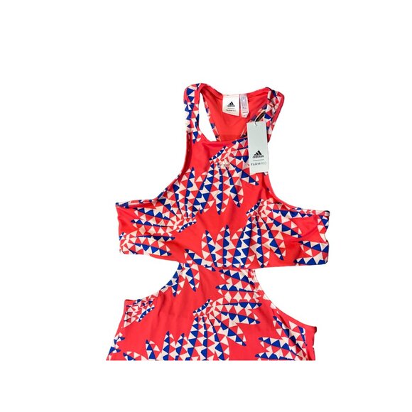 Adidas x Farm Rio Maxi Dress Womens XL NEW Bright Red - Picture 16 of 16